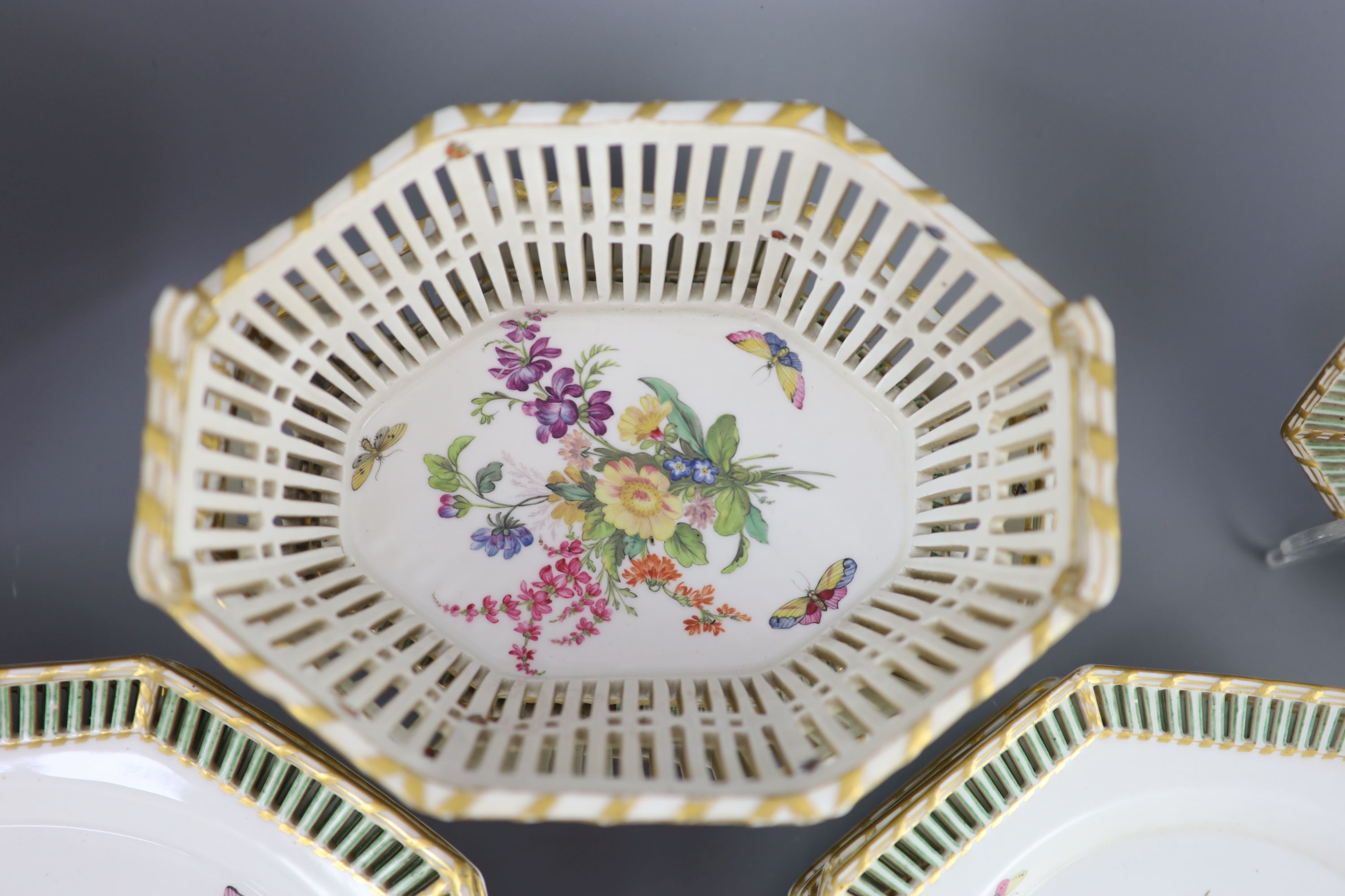 A Berlin porcelain dessert service, mid 19th century